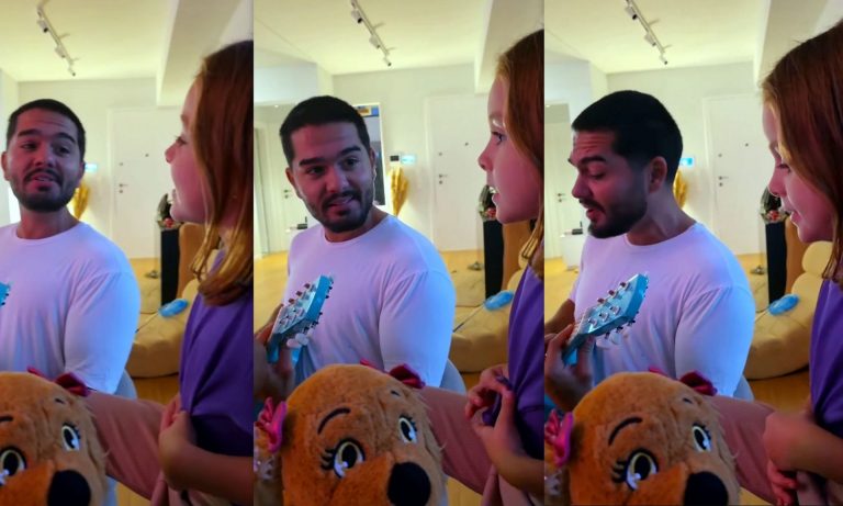 Τρυφερό ρεσιτάλ ερμηνείας για Χρήστο Μάστορα και τις κόρες του Πετρούνια! (video)