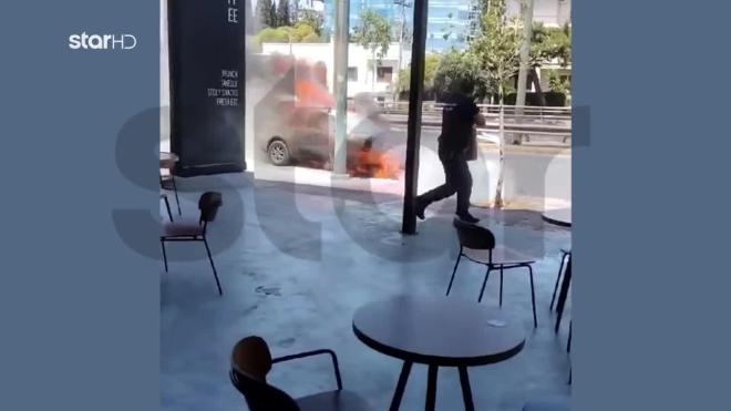 «Λαμπάδιασε» αυτοκίνητο με αέριο στο Ψυχικό! (VIDEO)