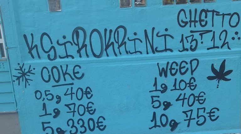 Σοκ σε σχολείο στη Θεσσαλονίκη: Τιμοκατάλογος ναρκωτικών σε τοίχο και μηνύματα κατά της ΕΛ.ΑΣ. (Video)