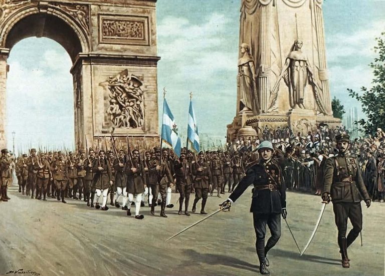 14 Ιουλίου 1919: Όταν ο Ελληνικός Στρατός παρέλασε κάτω από την Αψίδα του Θριάμβου (photo)