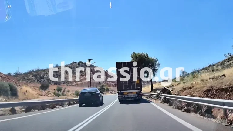 Παράνομη προσπέραση που κόβει την ανάσα στην παλαιά εθνική Ελευσίνας – Θηβών (VIDEO)
