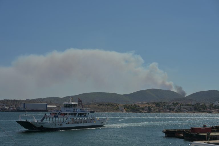 Σαλαμίνα: Δύο πύρινα μέτωπα στις περιοχές Περιστέρια και Σελήνια (video)