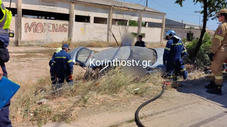 Σοβαρό τροχαίο στην Κόρινθο: ΙΧ ανατράπηκε σε οικόπεδο – Τέσσερις τραυματίες