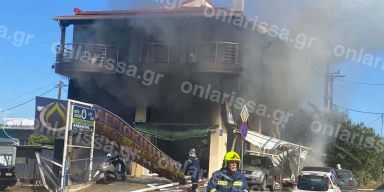 Έκρηξη σε συνεργείο υγραεριοκίνησης στη Λάρισα – Αναφορές για δύο τραυματίες (video)